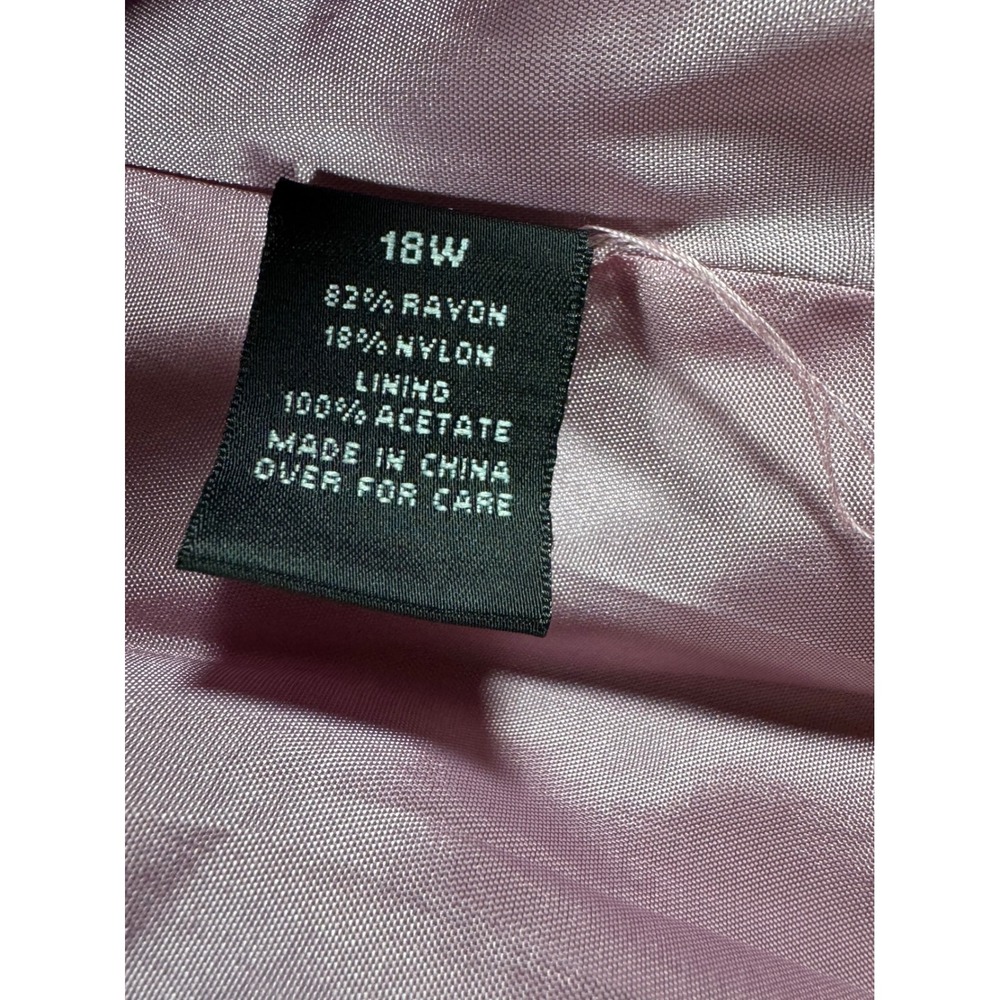 AGB Woman Mauve Pink Velvet Blazer Jacket Size 18W NWT Peplum Back Pockets - Picture 6 of 7